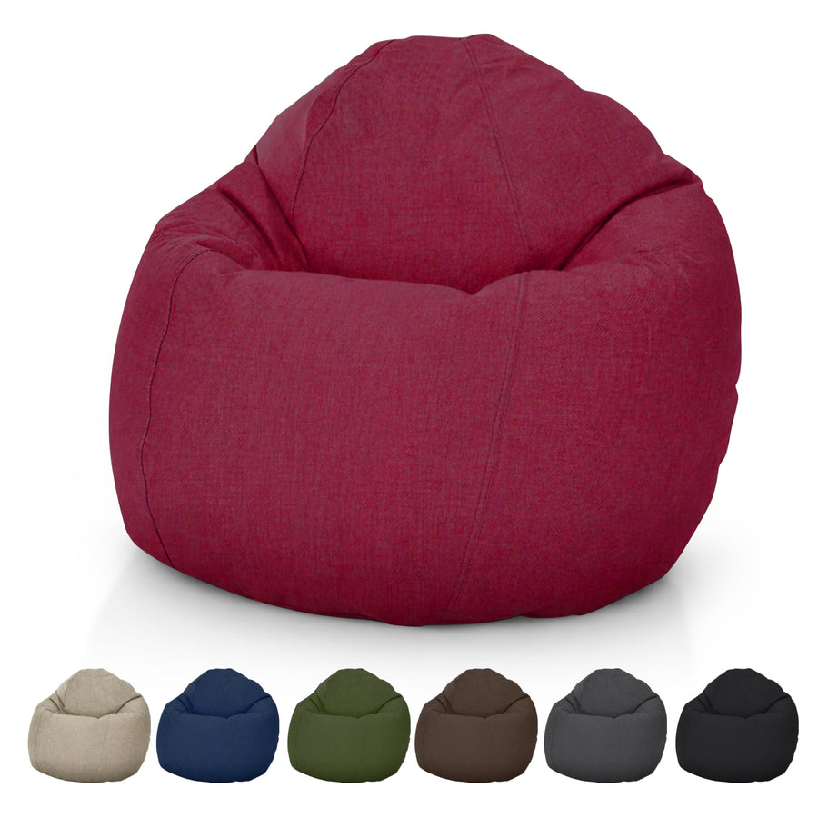 Red kids bean bag chair with cozy soft filling