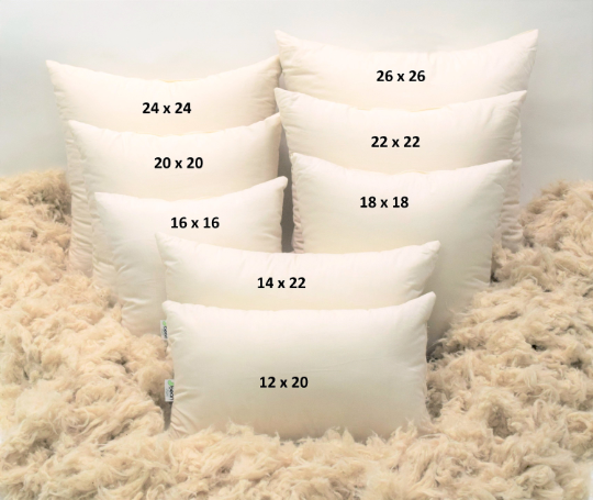 Kapok Pillow Kapok Throw Pillows - 100% Fully Organic - Euro Sizes