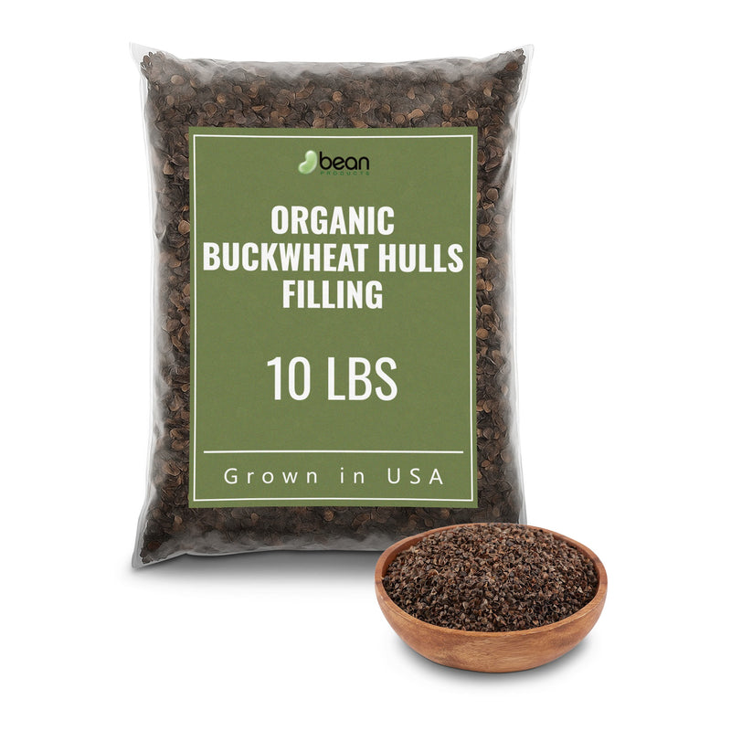 Bag of 10 pounds of Organic Buckwheat Hulls by Bean Products Inc