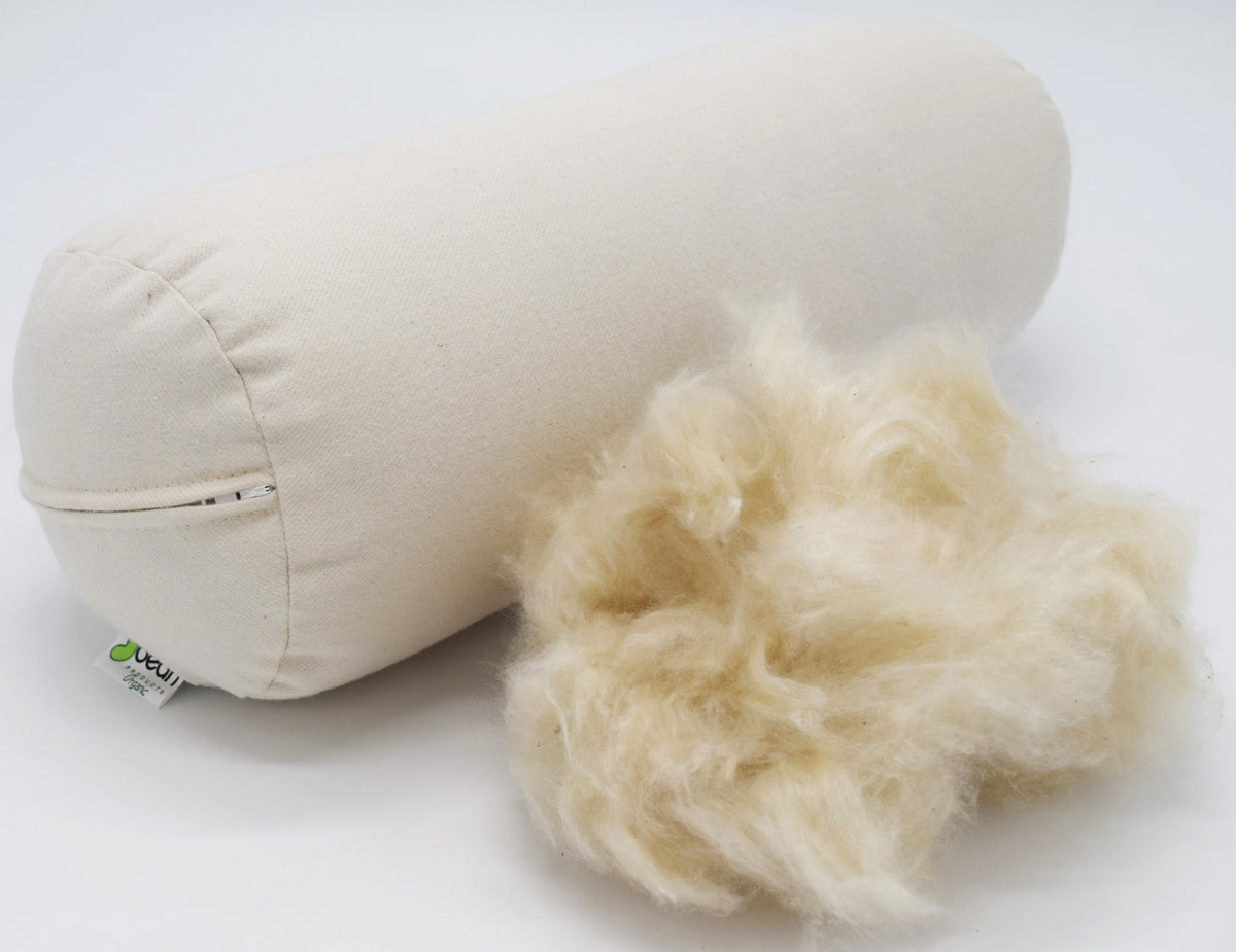 Organic kapok pillow side view soft supportive vegan cotton pillow standard size