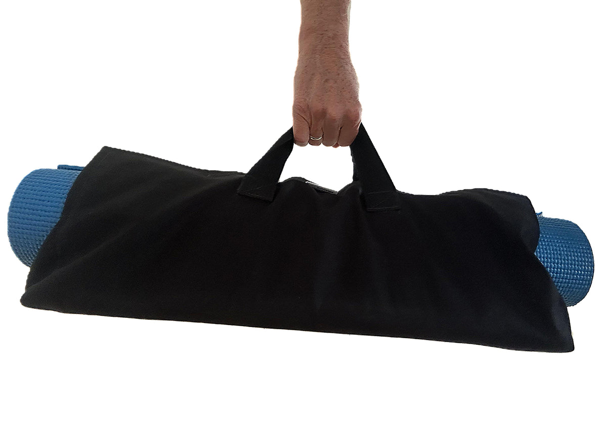 Carry bag with handle holding foldable meditation bench for travel