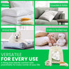 Collage of various home products made with kapok fiber including pillows, couches, animal beds, and crafts with a green border and text.
