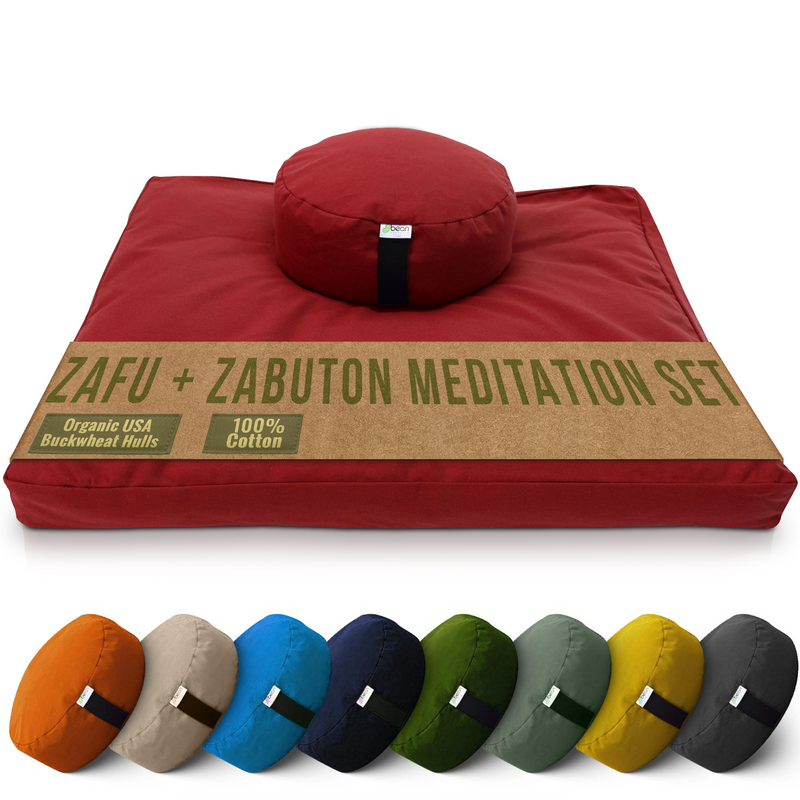 Zafu and Zabuton Meditation Cushion Set - Cotton ..Made in USA