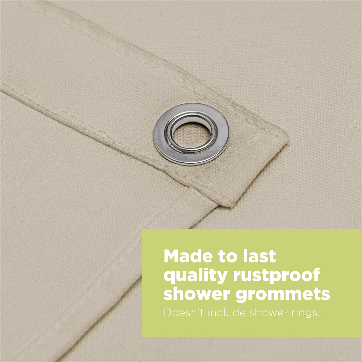 Thick organic cotton fabric weave detail – durable shower curtain material