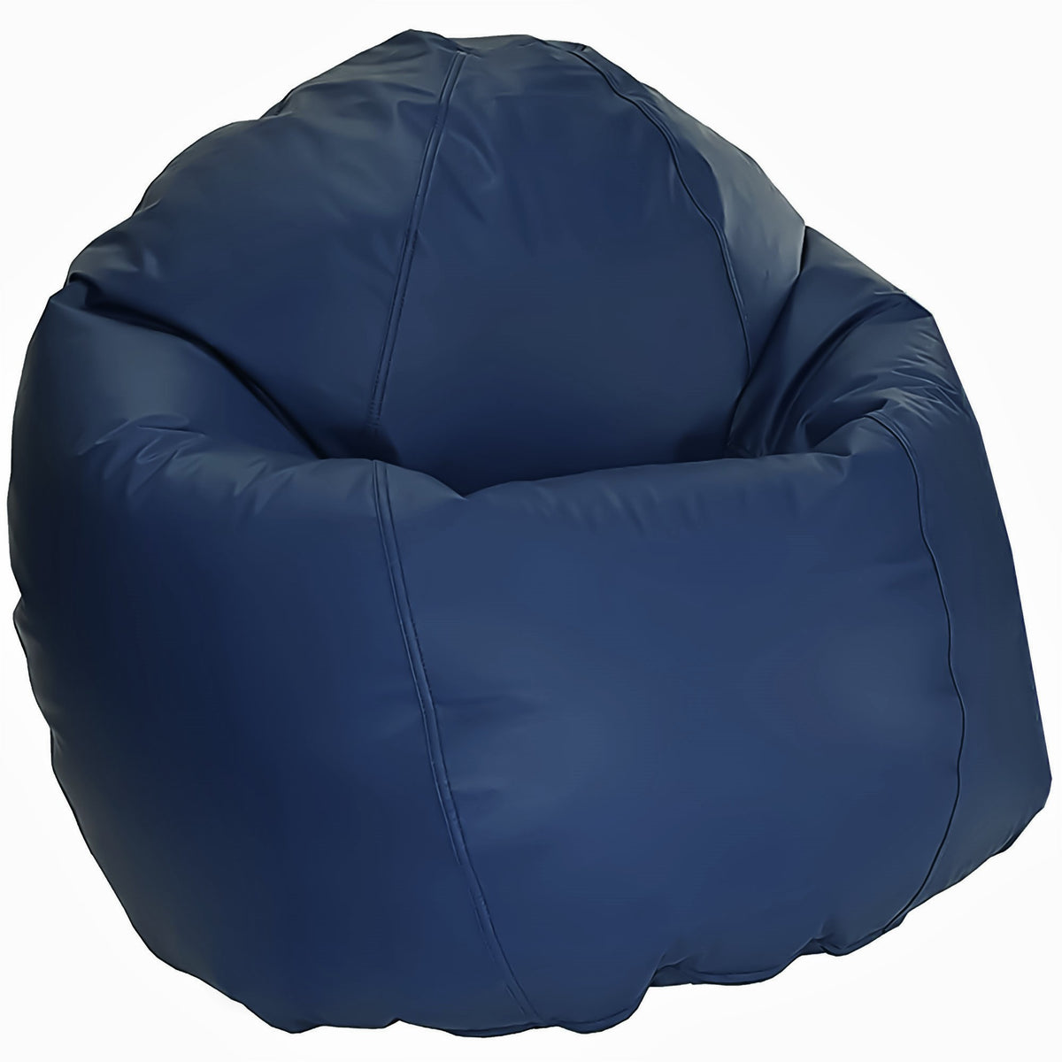 Navy blue outdoor bean bag chair empty, durable marine vinyl kids chair