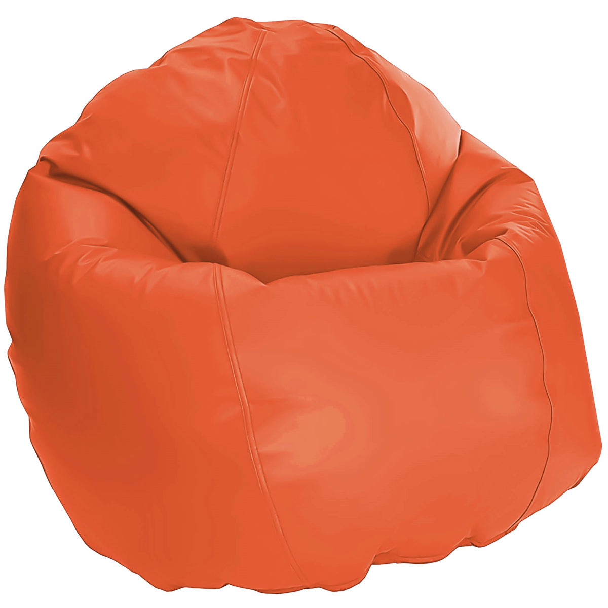 Orange outdoor bean bag chair empty, bright waterproof kids furniture