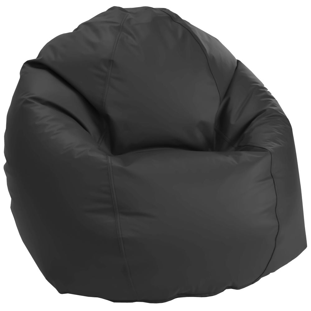 Black outdoor bean bag chair empty, durable outdoor kids furniture