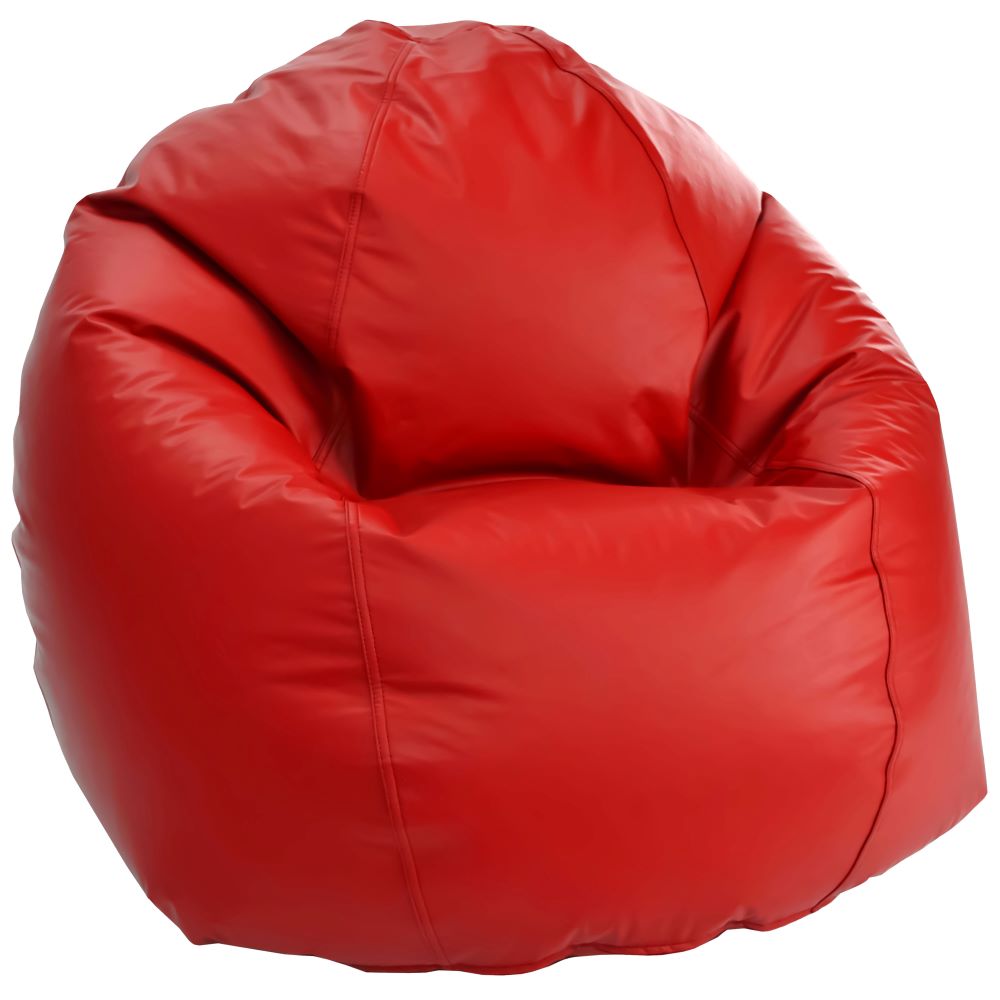 Red outdoor bean bag chair empty, waterproof durable outdoor seating
