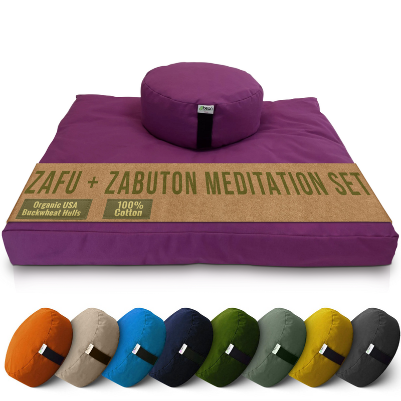 Zafu and Zabuton Meditation Cushion Set - Cotton ..Made in USA