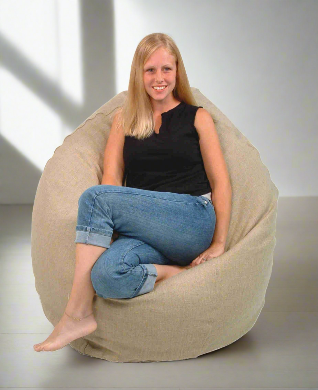 Sitting in bean bag hotsell