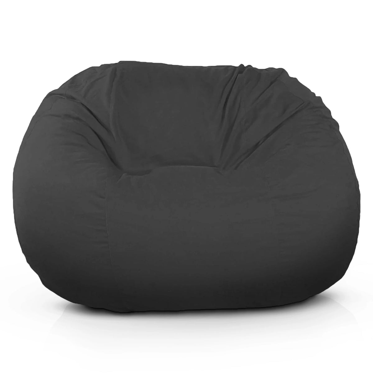 Charcoal gray cotton bean bag loveseat oversized indoor seating