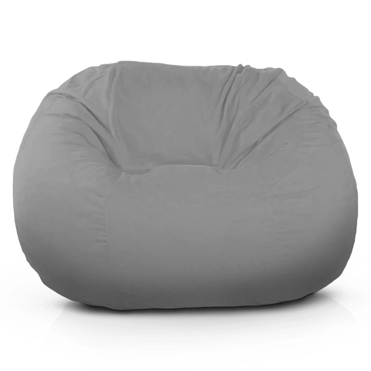 Light gray cotton bean bag loveseat family size seating