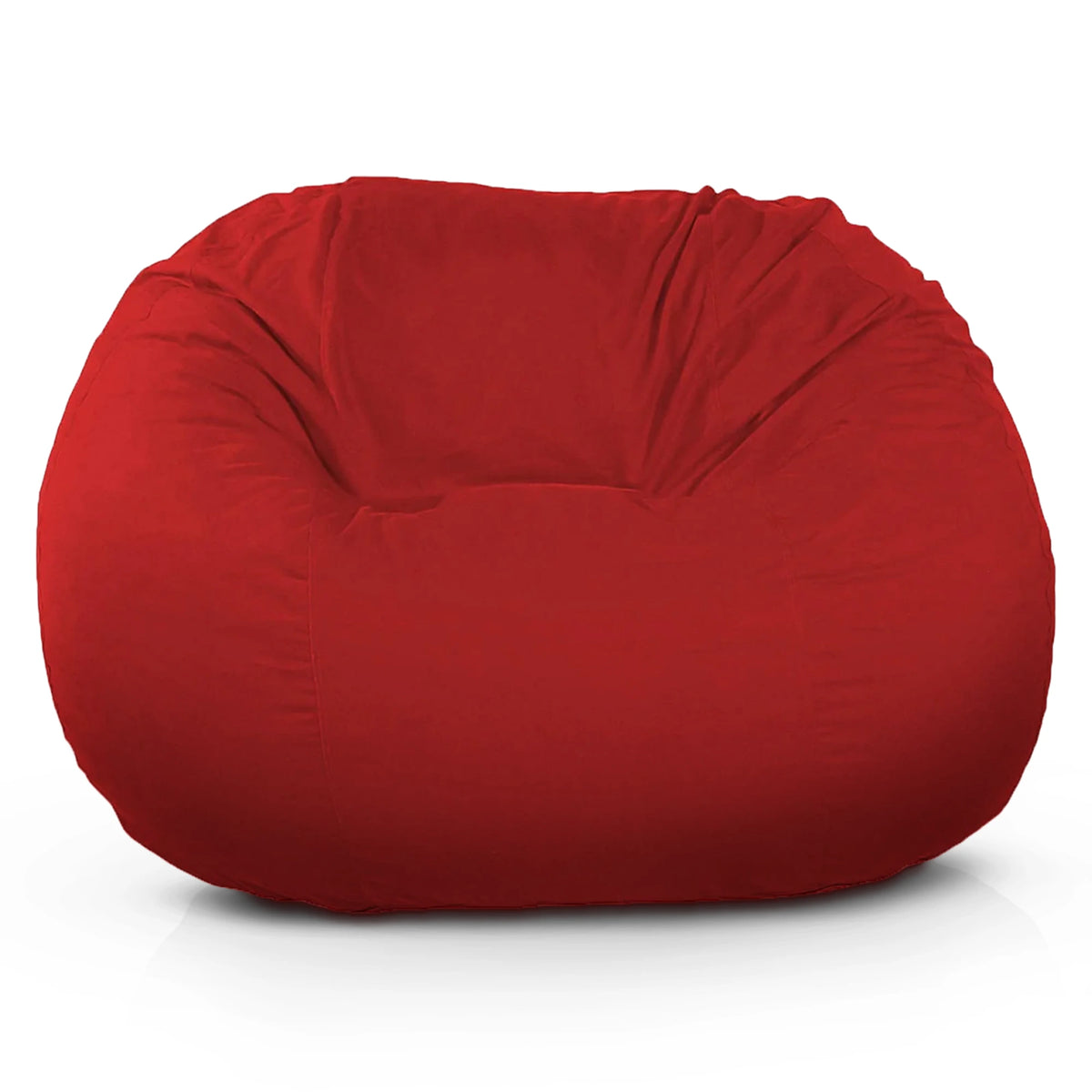 Red cotton bean bag loveseat Comfy Bean family lounge seat
