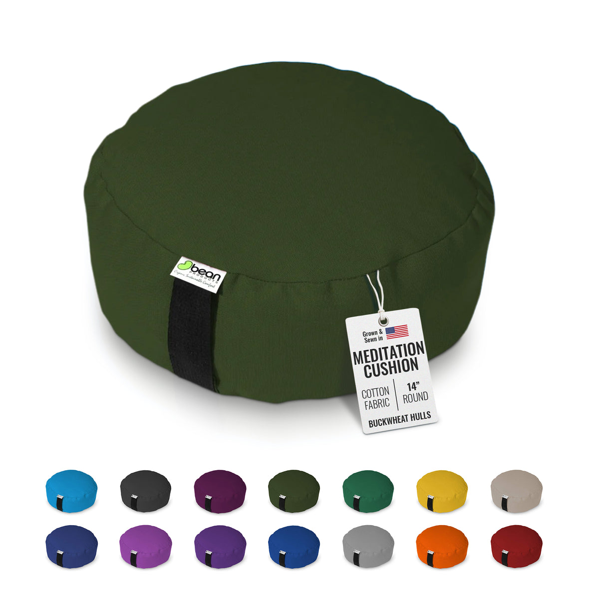 Cotton Zafu with Buckwheat Hull Fill