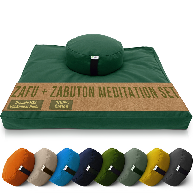 Zafu and Zabuton Meditation Cushion Set - Cotton ..Made in USA