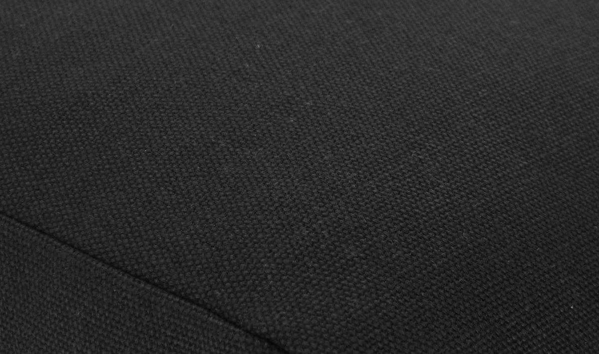 Close up of black cushion fabric for ergonomic meditation chair