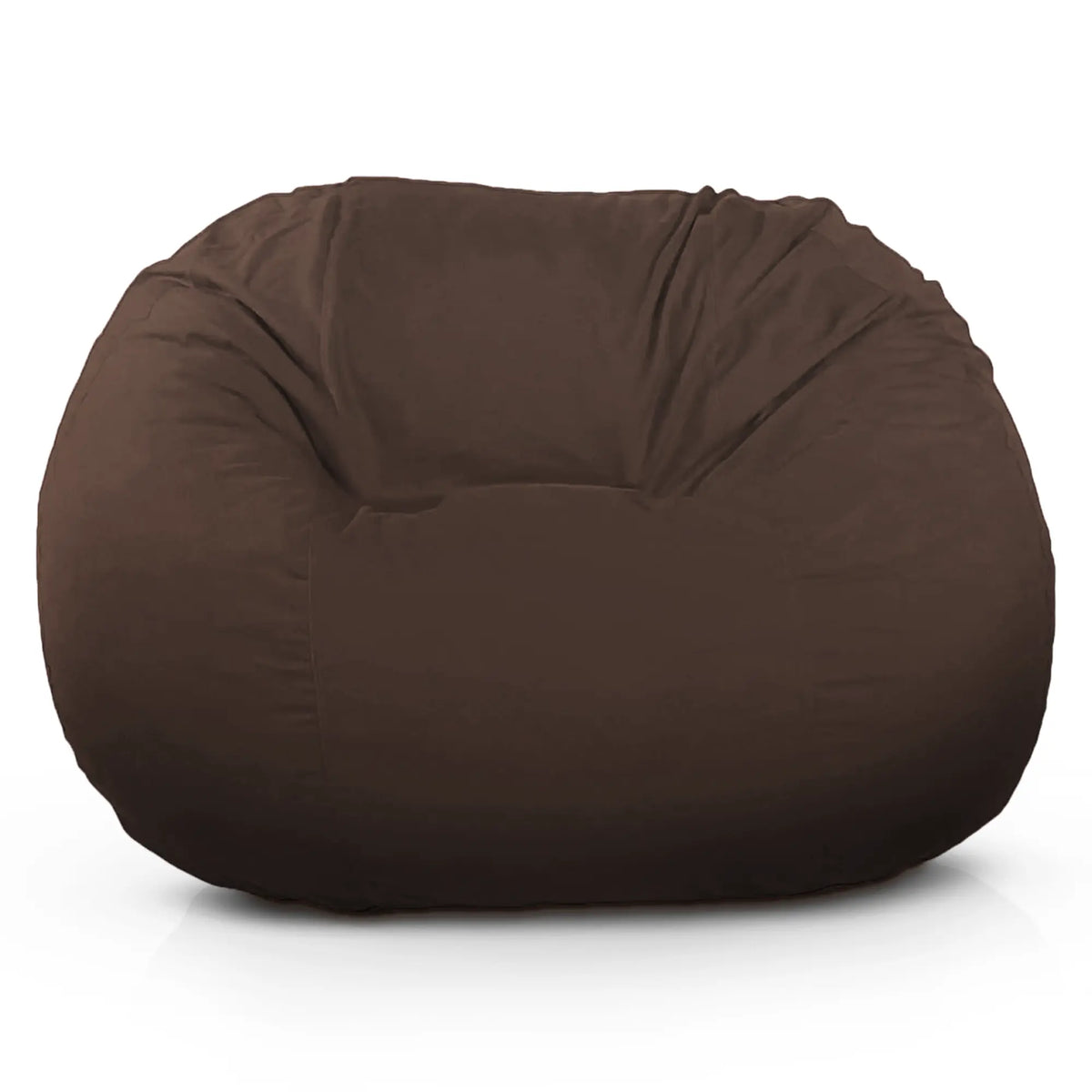 Brown cotton bean bag loveseat family size lounge chair