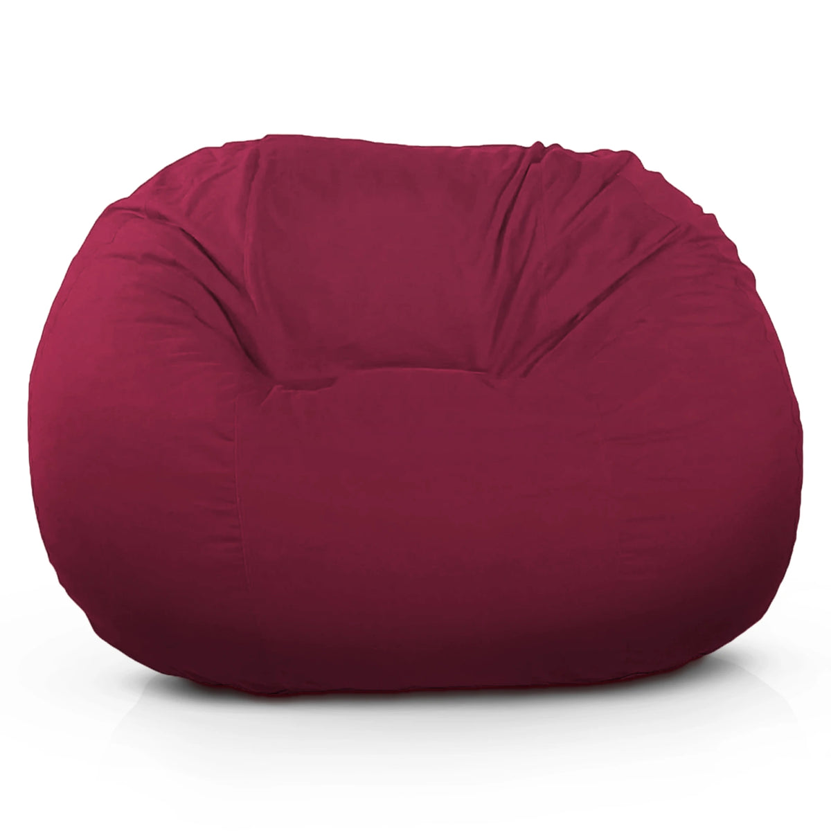 Burgundy cotton bean bag loveseat oversized indoor seating