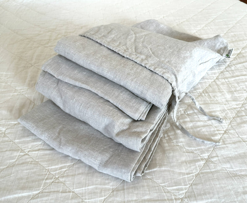 hemp bed sheet set natural bedding in bag by bean products