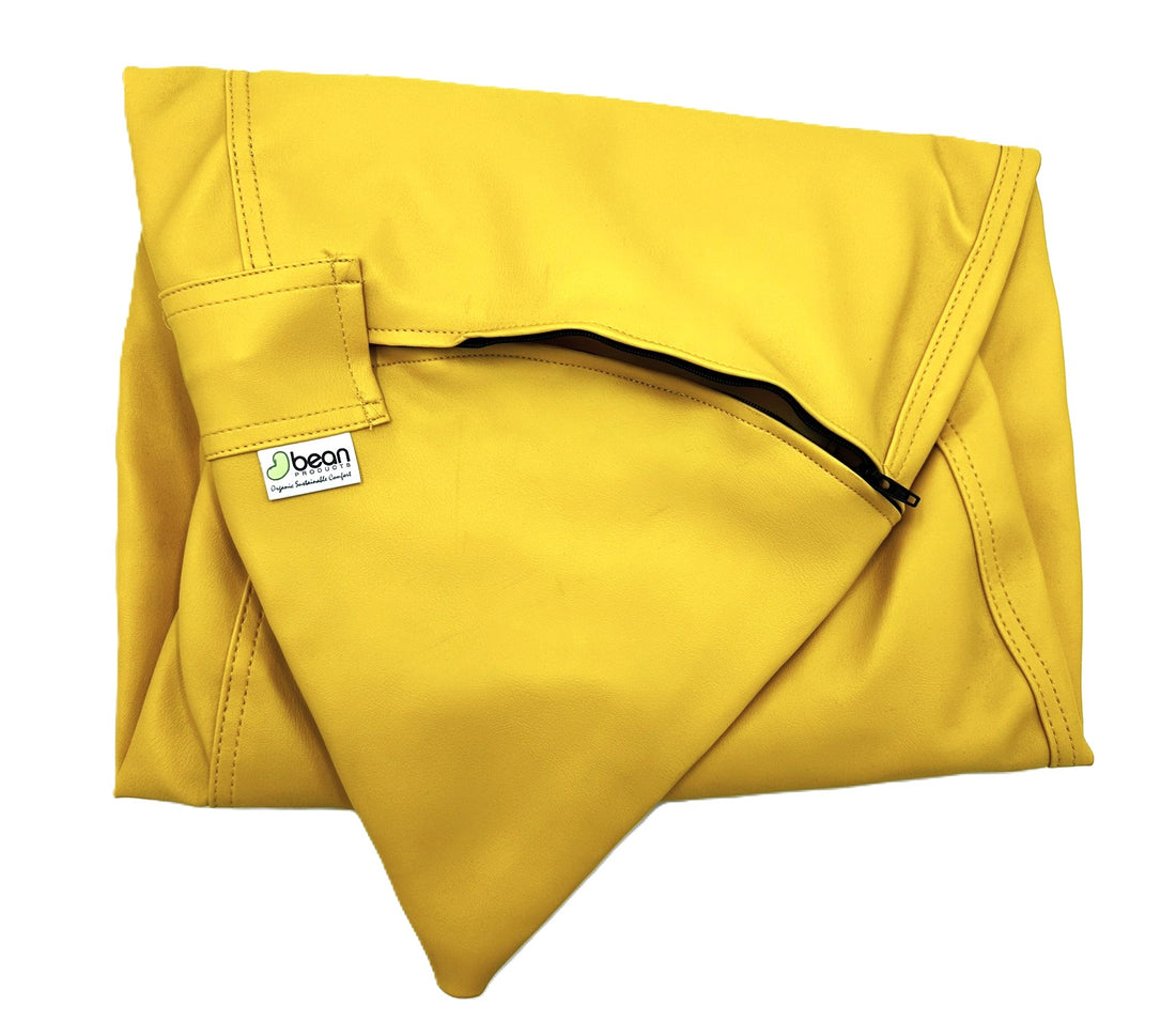 Yellow marine grade vinyl bean bag chair cover UV resistant