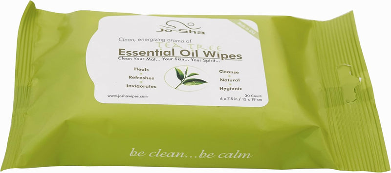 JoSha Yoga Mat and Personal Care Wipes, Natural Essential Scents - Made in USA x 2 pack