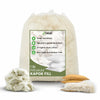 1 pound Bag of premium kapok fiber fill with a label on a white background