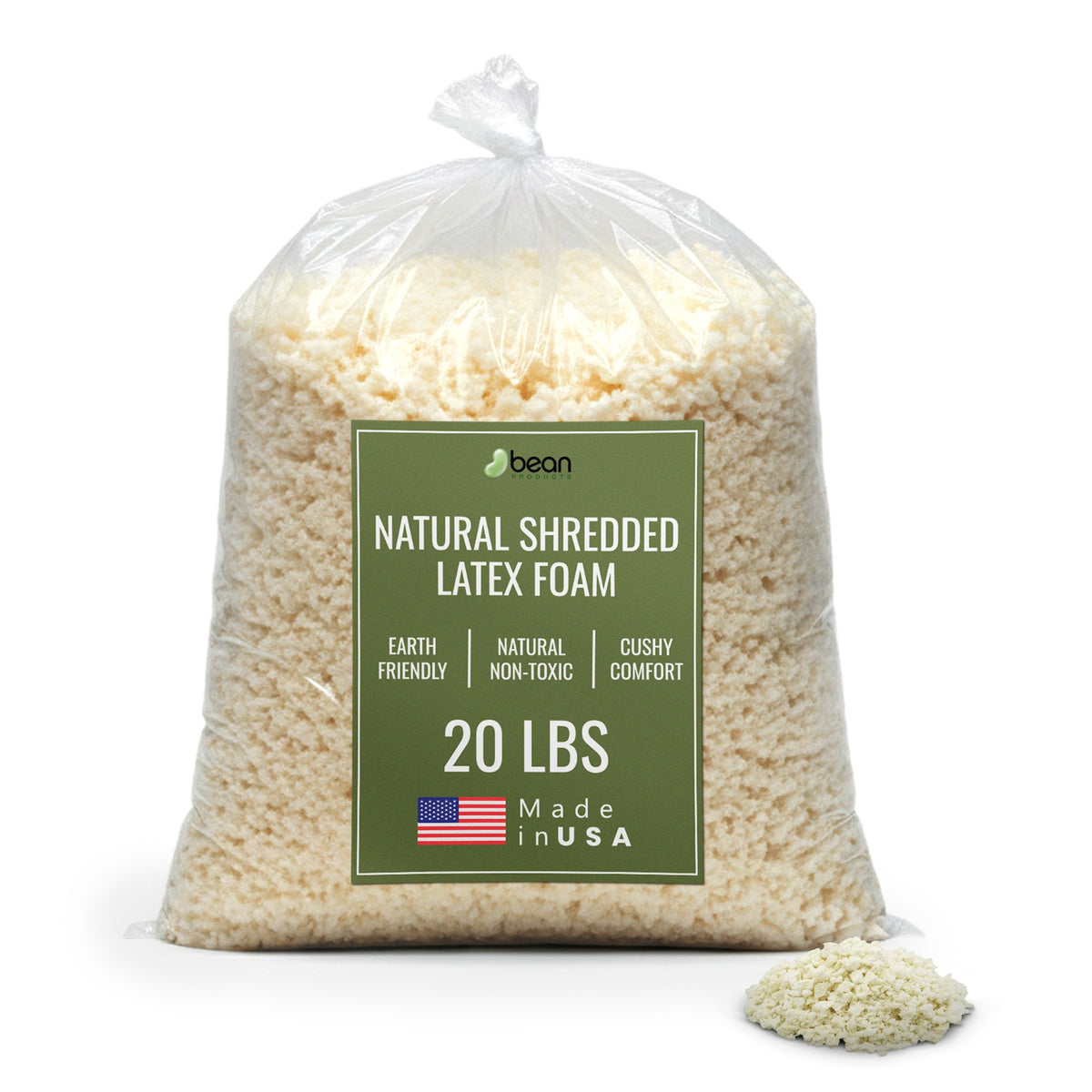 20 lbs organic latex foam fill bag for large volume stuffing projects