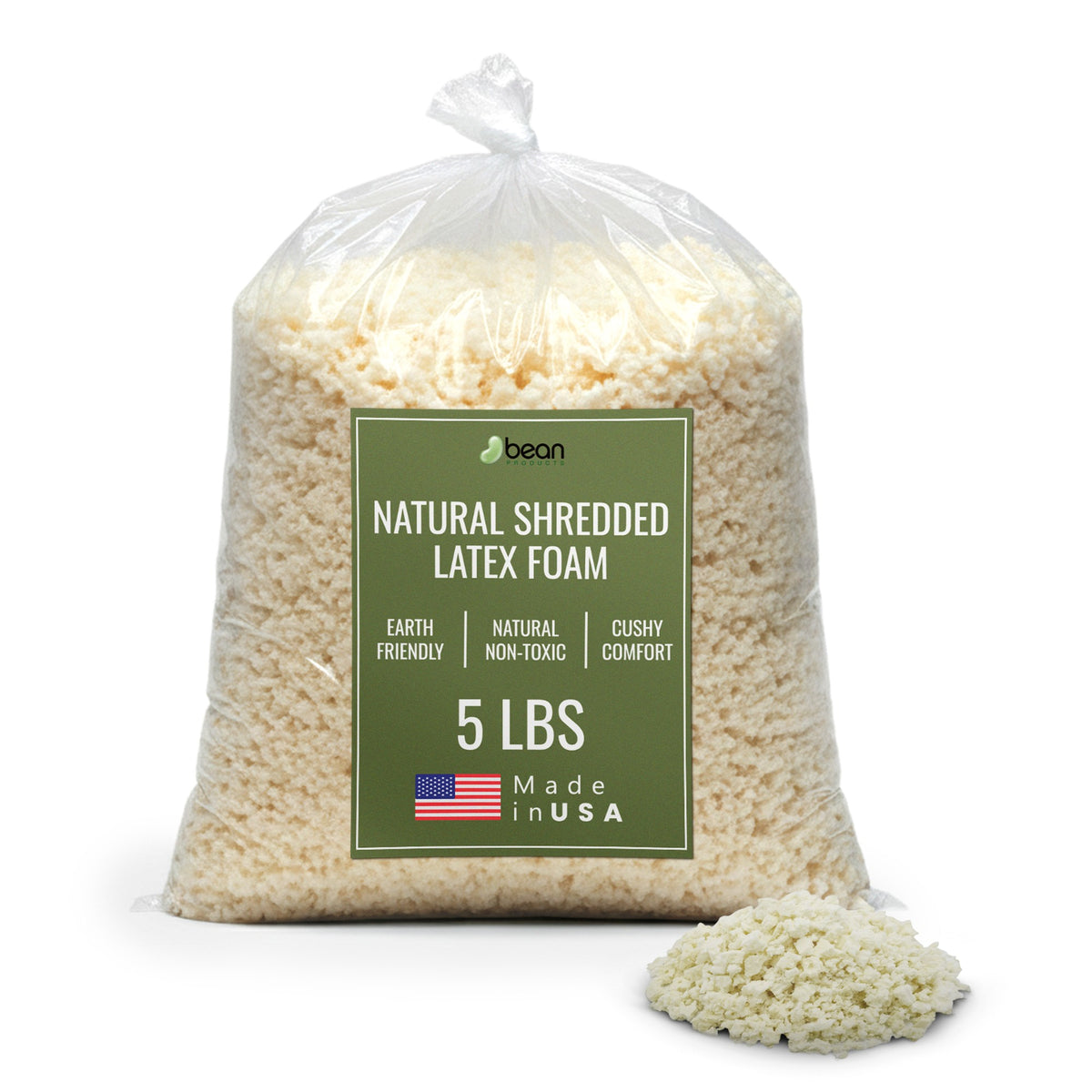 5 lbs organic latex foam fill bag for cushion and pillow stuffing
