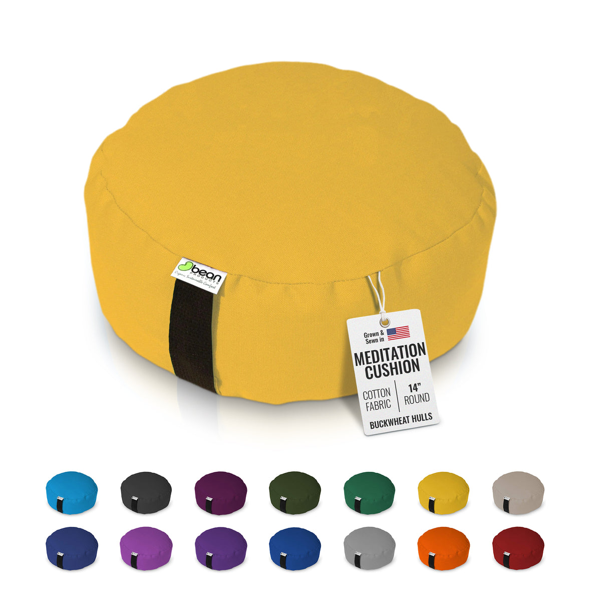 Cotton Zafu with Buckwheat Hull Fill