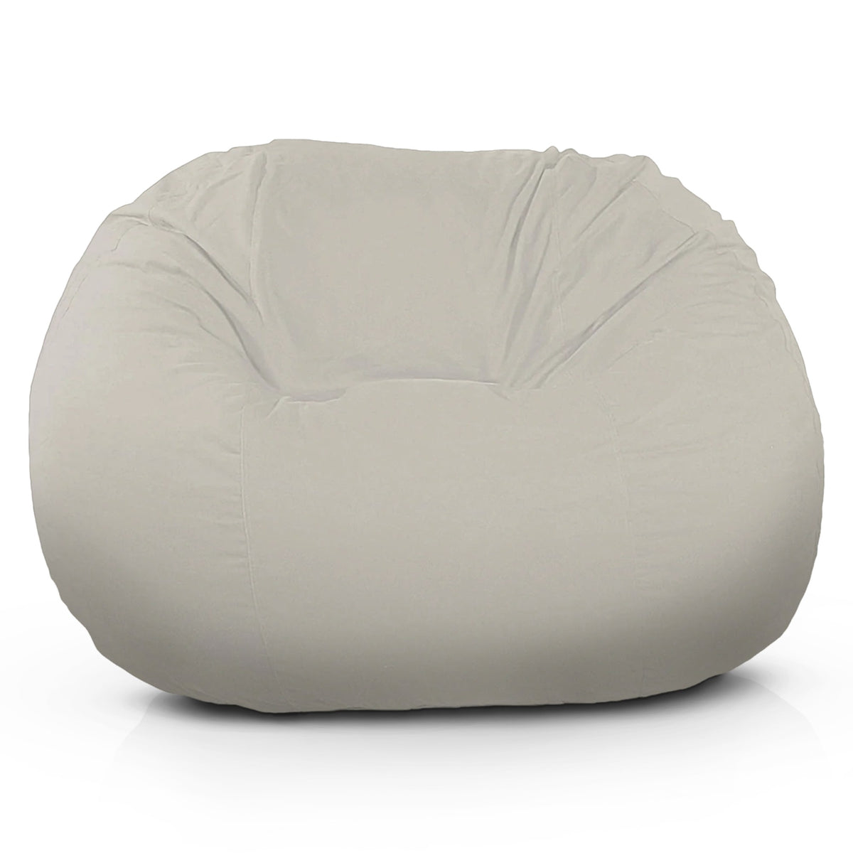 Beige organic cotton bean bag loveseat oversized lounge chair