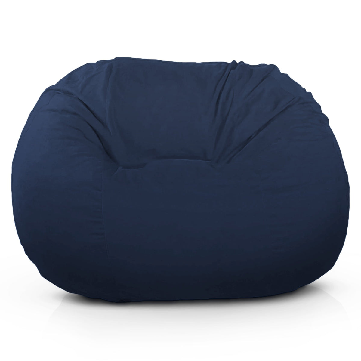 Navy blue cotton bean bag loveseat oversized indoor seating