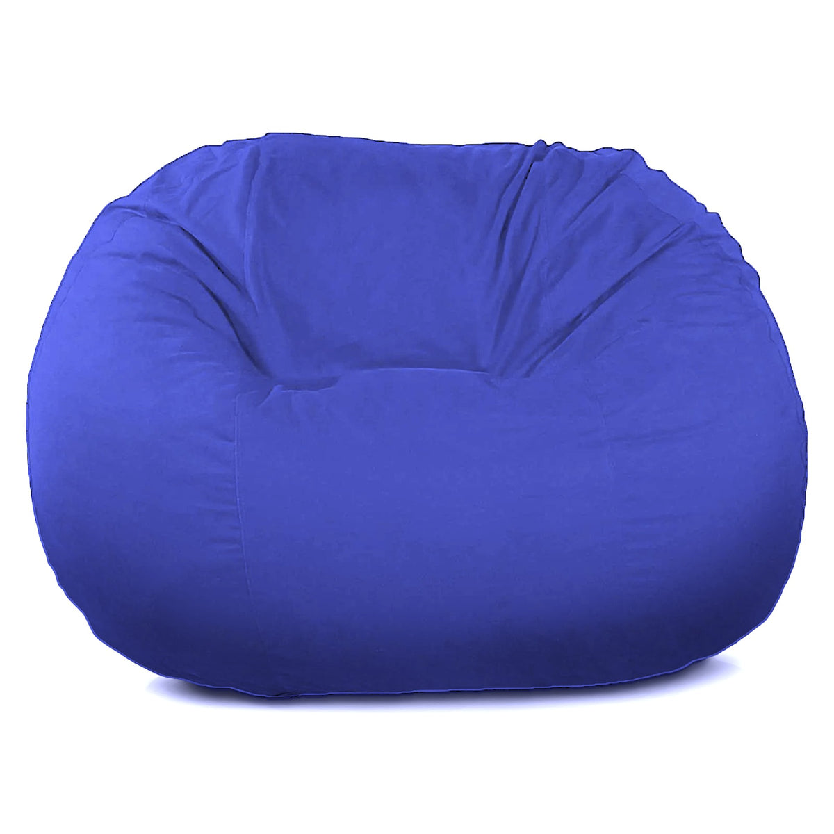 Royal blue cotton bean bag loveseat family lounge chair