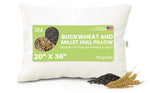sleeping pillow standard size multi grain organic buckwheat hull and millet hull head pillow