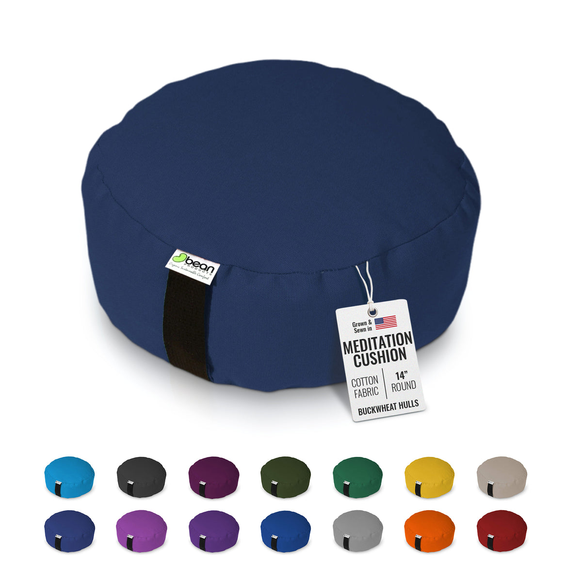 Cotton Zafu with Buckwheat Hull Fill