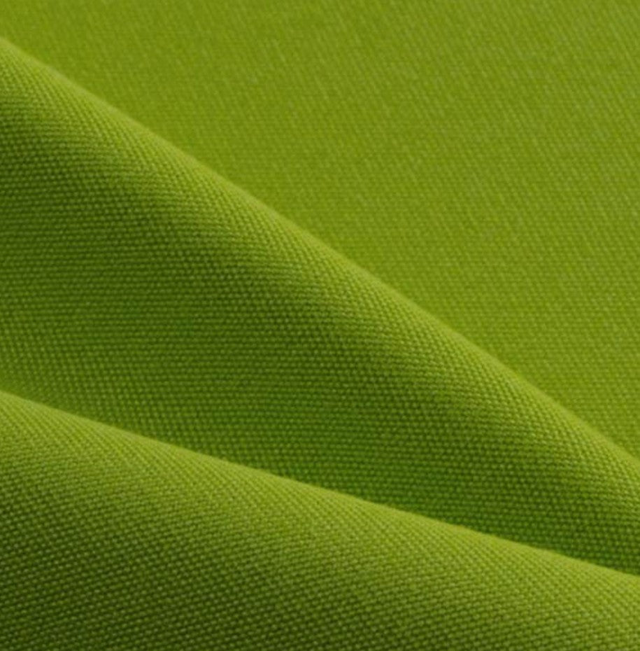 Green fabric texture close-up, water-resistant woven material