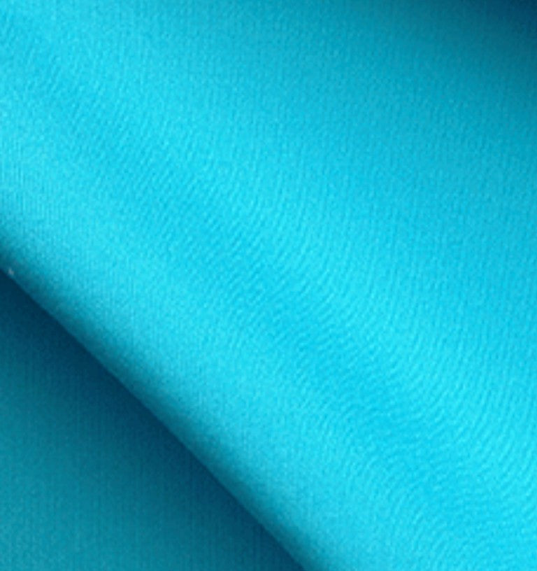 Teal fabric texture close-up, smooth waterproof surface material