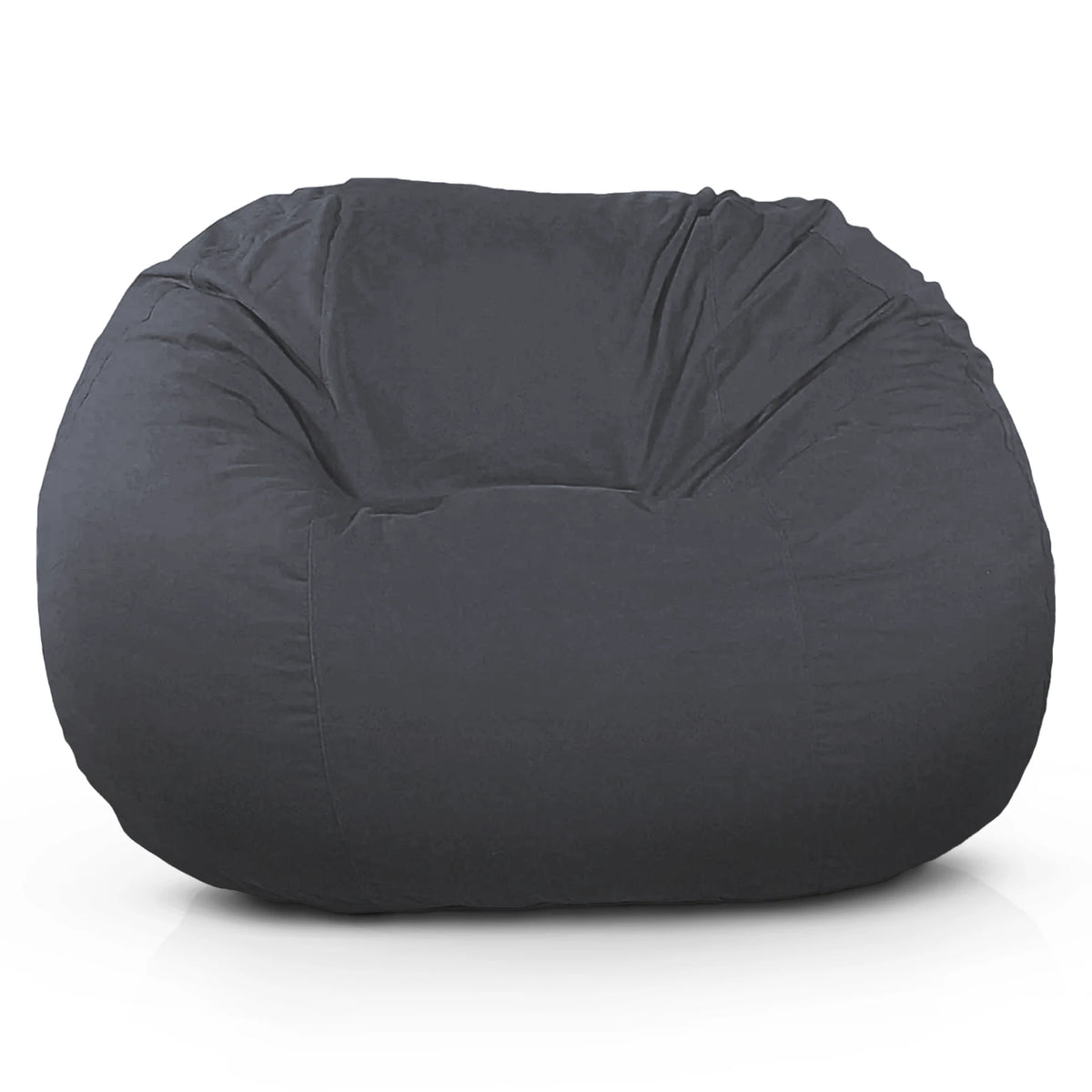 Gray cotton bean bag loveseat large comfy floor chair