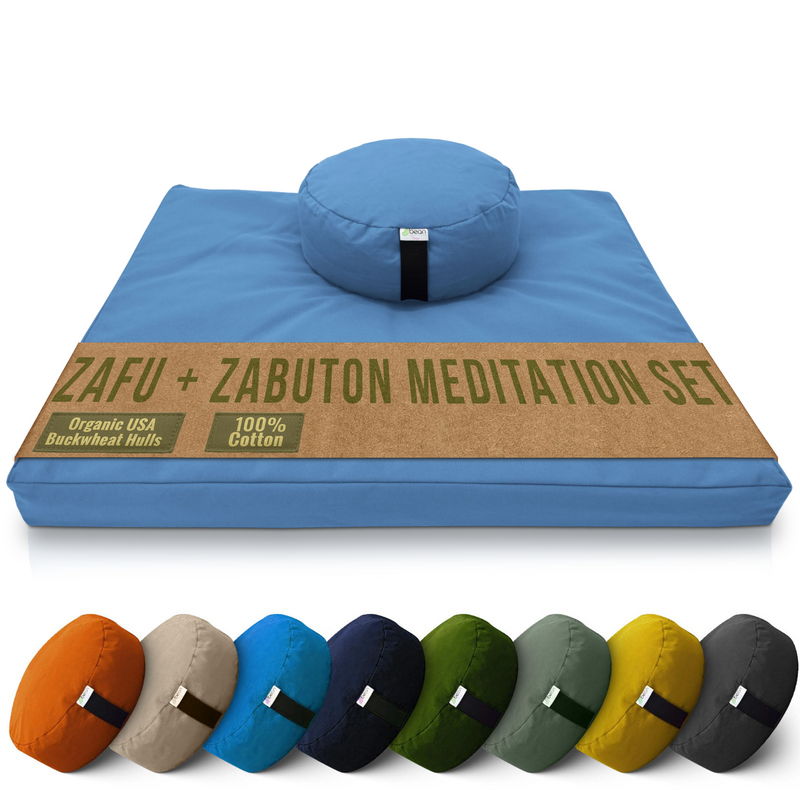 Zafu and Zabuton Meditation Cushion Set - Cotton ..Made in USA