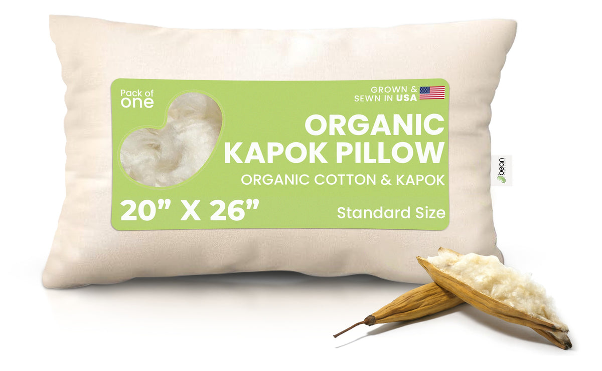 Organic kapok pillow pack set sustainable vegan bedding cotton cover pillows