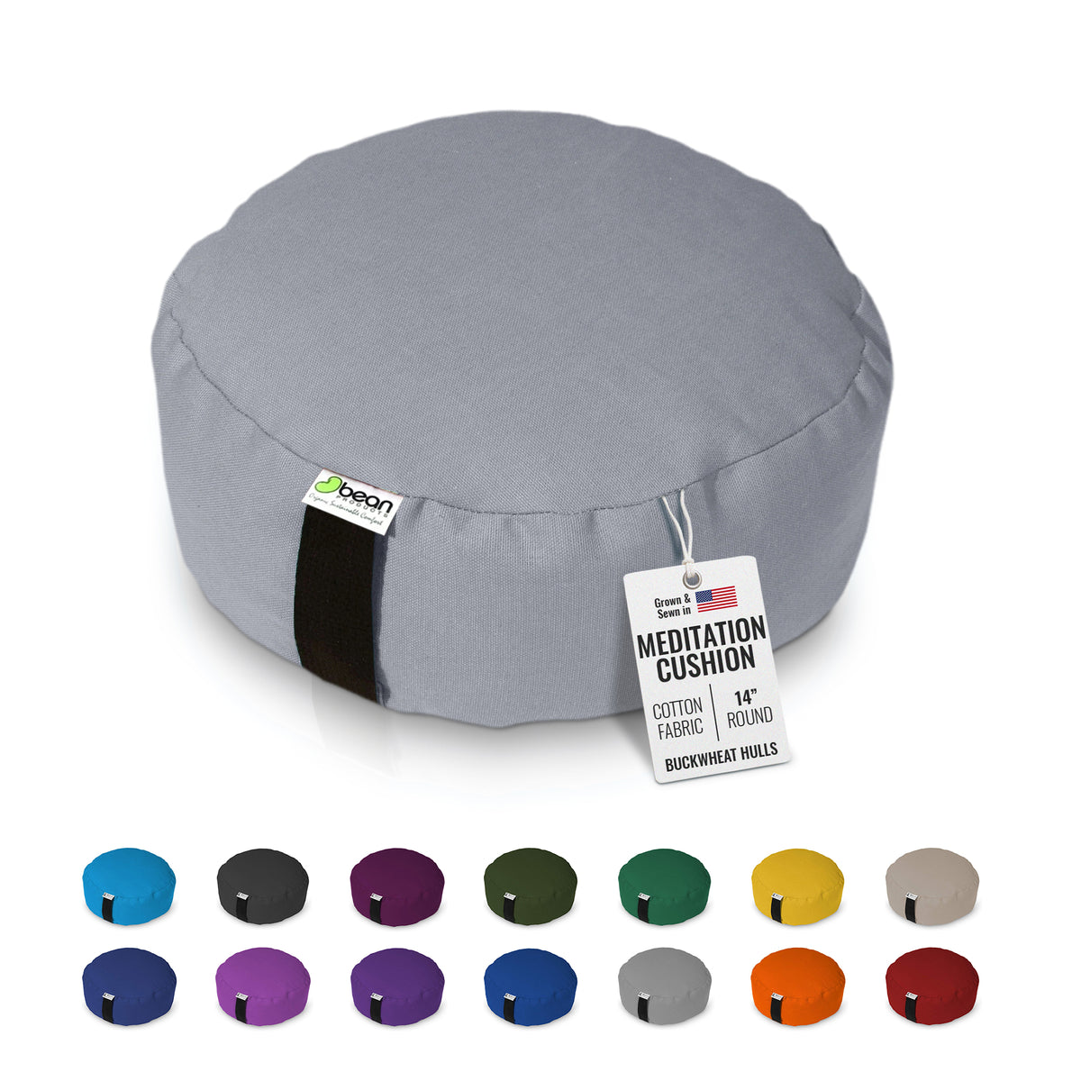 Cotton Zafu with Buckwheat Hull Fill