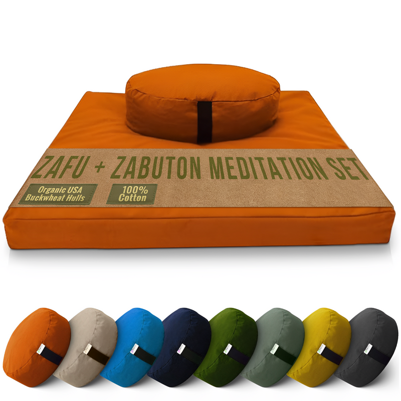 Zafu and Zabuton Meditation Cushion Set - Cotton ..Made in USA