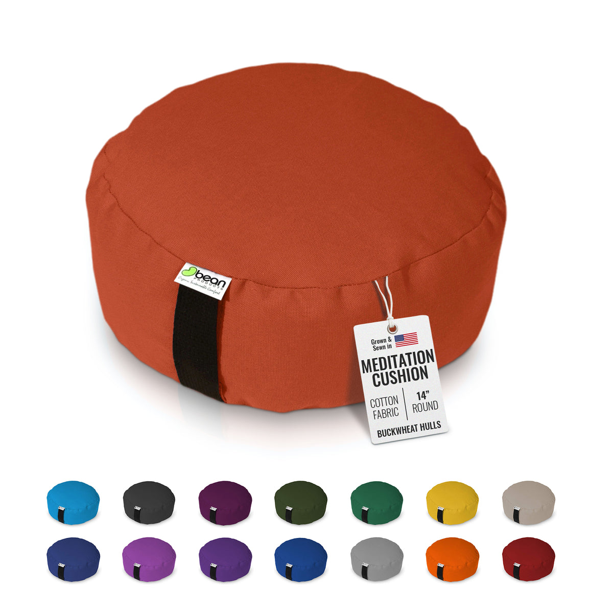 Cotton Zafu with Buckwheat Hull Fill
