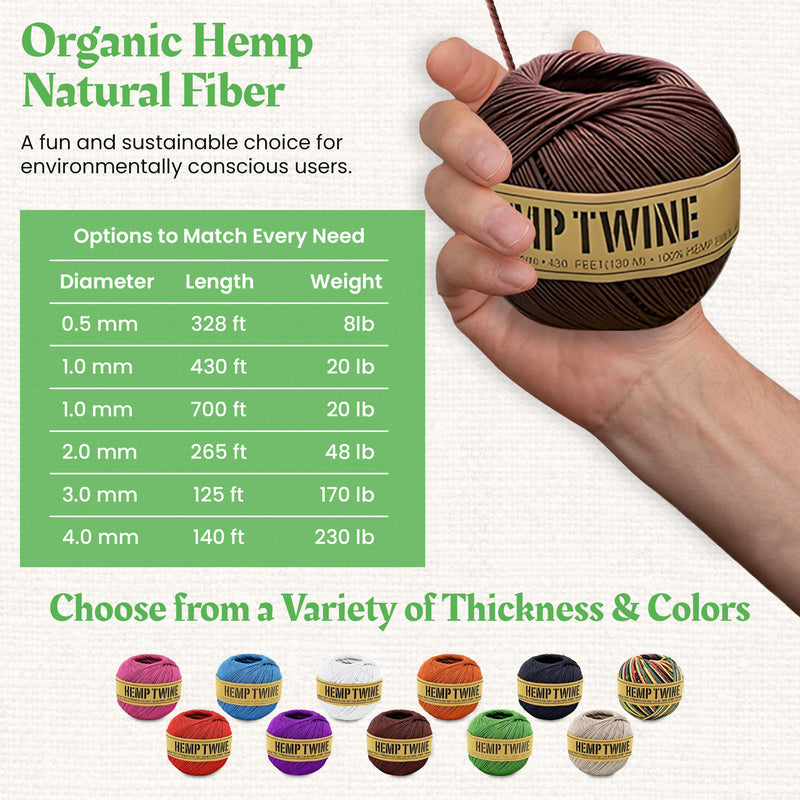 Hemp Twine, Cord Rope Gardening Crafting Cooking Jewelry Decor assorted sizes and colors and beeswax waxed