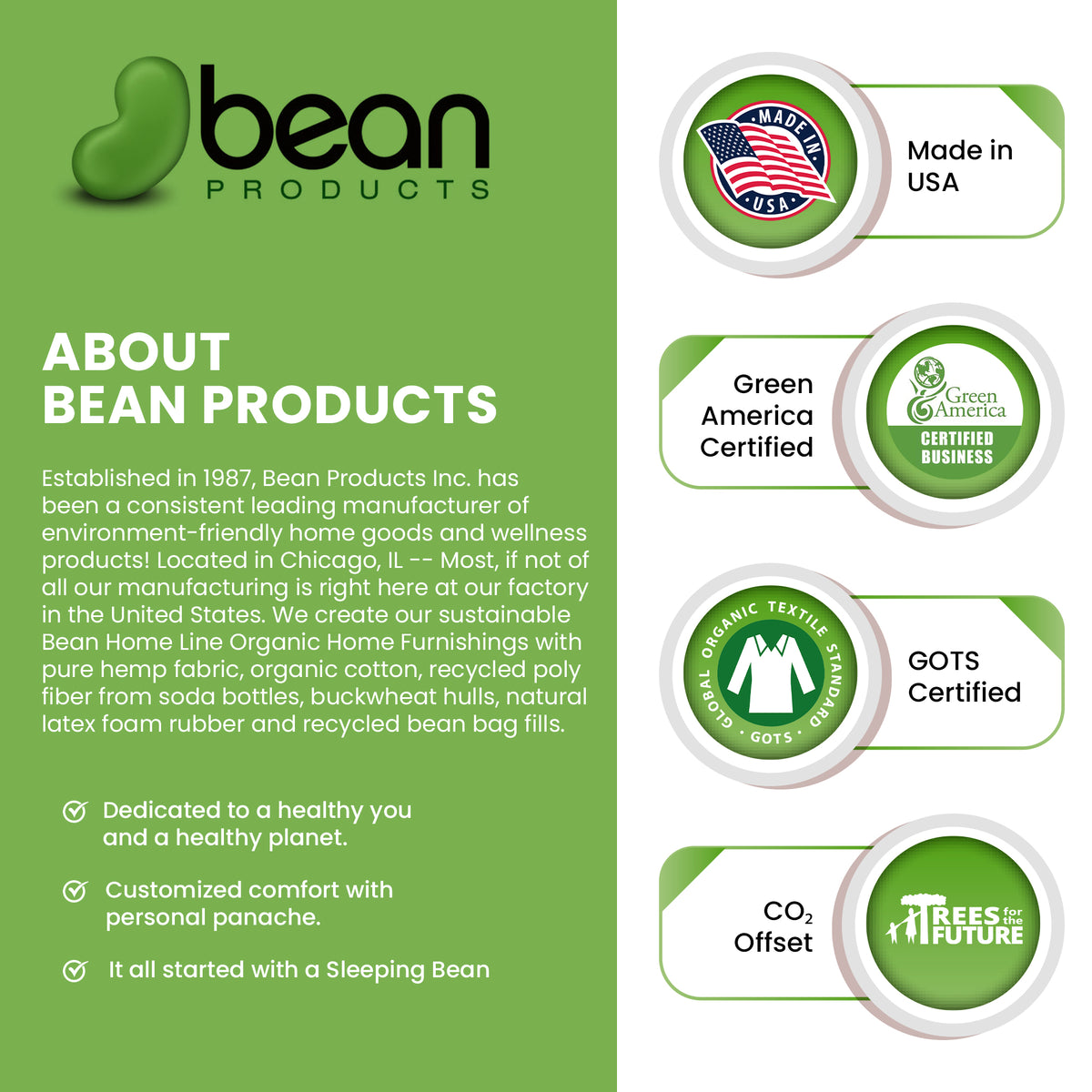 About Bean Products organic buckwheat hulls – eco-friendly, sustainable pillow filling