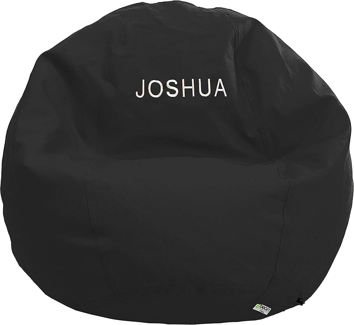 ComfyBean black bean bag chair cover only with logo detail, durable cotton outer cover – no filling