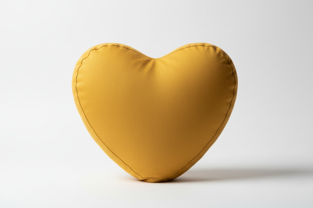 heart zafu in yellow gold cotton canvas