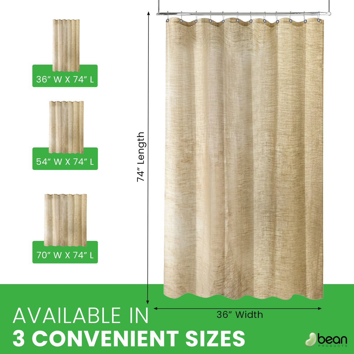 Hemp shower curtain size guide – standard bathroom dimensions
