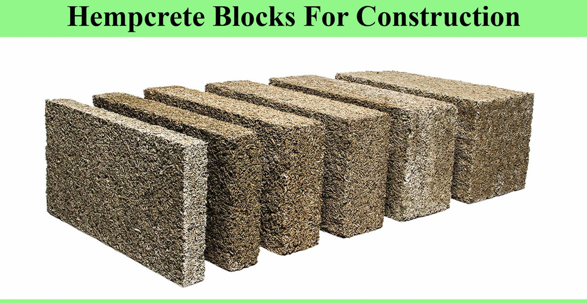 Hempcrete blocks made from hemp hurd for sustainable building and insulation