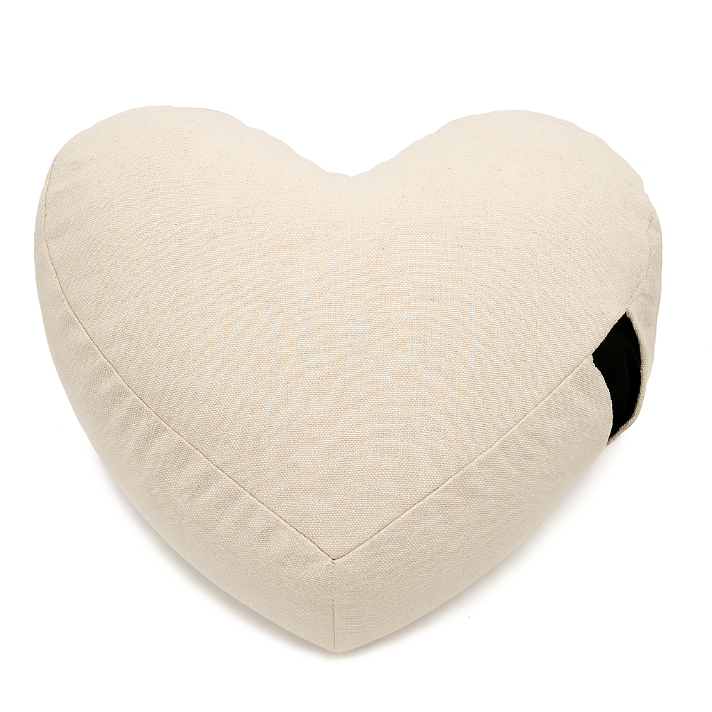 Heart Zafu Meditation Cushion - Organic Buckwheat Support – Bean