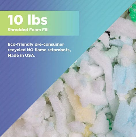 10 lbs shredded memory foam stuffing for bean bags, pet beds and pillow filling